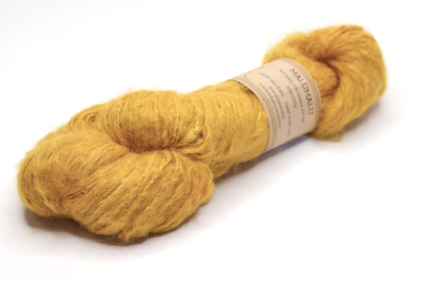 MALUMALU - hand dyed semisolid yarn - 100g - suri alpaca-silk - 505-2 mustard yellow